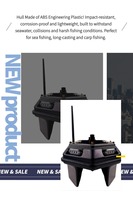 Bateau à appâts visuel Zhanlan avec retour automatique et détecteur de poissons, double réservoir d'appâts, lumières LED nocturnes pour la pêche en lac et en réservoir