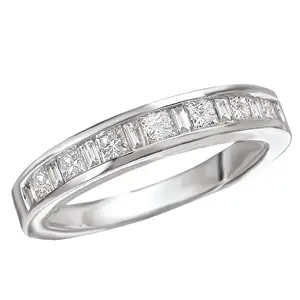 VOAINO 18K 14K 9K casamento em ouro sólido HPHT Lab Grown diamante anel eternidade banda completa