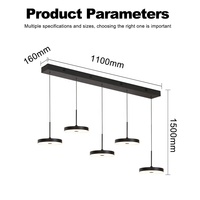 Lustres suspendus en métal pour salle à manger, noir, escalier d'hôtel, LED décoratifs, luxe, modernes