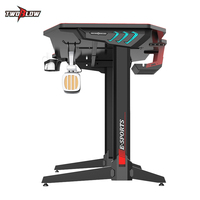 2024 Pc Stijl Rgb Licht Bureau Geassembleerd Metalen Laptop Bureau Voor Pc Gamers Voor Racegames Desktop Computer Gaming Verbeterd