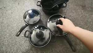 Bộ nồi chảo gia dụng xuất khẩu 13 món, chống dính, gồm nồi súp, nồi hầm, chảo rán, nhiều món dùng trong nhà bếp - Product Image 6