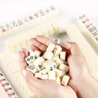 Mahjong miniature portable en plastique imperméable, imprimé offset, style chinois, thème créatif, pour voyage et cadeau d'extérieur