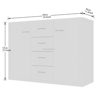 Commode moderne en bois pour salon avec 4 tiroirs - Armoire durable et peu encombrante pour chambre à coucher, appartement, entrée, villa et hôtel