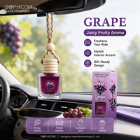 Diffuseur d'arômes pour voiture 8 ml, flacon en verre avec bouchon en bois, à suspendre au rétroviseur, pour huiles essentielles, coffret cadeau