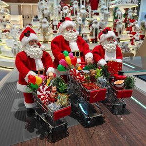 23-30 cm Moderne Weihnachtsmann-Figur Weihnachtsgeschenke für Einkaufszentren Einkaufswagen aus Polyester Umweltfreundlich für Innenräume - Product Image 1