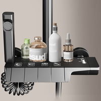Sistema de ducha tipo lluvia con botones de teclado de piano, columna de ducha de ABS y acero para baño, mezclador de agua fría y caliente, ideal para apartamentos económicos.
