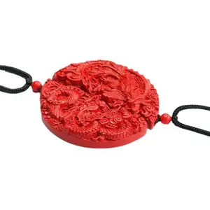 The latest cinnabar pendant red sand couple model dragon and phoenix pair pendant necklace cinnabar factory wholesale