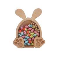 DE PÂQUES EN BOIS LAPIN LAPIN de BONBONS AU CHOCOLAT BOÎTE à OEUFS BANQUE TITULAIRE
