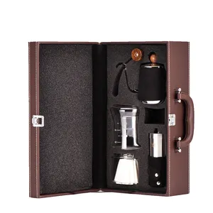 3pcs便携式不锈钢手动滴香料咖啡研磨机礼品盒套装