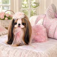 Gaun Pesta Anjing Kecil Custom Grosir, Pakaian Pernikahan Hewan Peliharaan, Gaun Putri Anak Anjing Berenda Tulle, Pesta Ulang Tahun, Hiasan Mutiara Bunga, OEM
