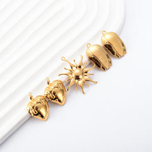 Vente chaude nouvelle niche Style rétro tulipe fraise soleil titane acier 18k plaqué or pendentif bijoux à bricoler soi-même accessoires remise - Product Image 2