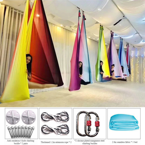 Meilleur hamac de yoga aérien anti-gravité balançoire <span class=keywords><strong>lit</strong></span> de yoga volant de couleur dégradée avec faible étirement en nylon durable - Product Image 4