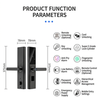 Cerradura Inteligente Biométrica con Huella Dactilar, Integración con Tuya WiFi Smart Home, Desbloqueo Remoto por Aplicación, Cerradura Electrónica con Contraseña para el Hogar