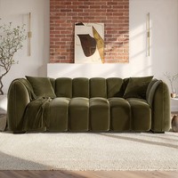 Canapé futon moderne en velours pliable 3 places