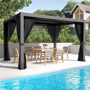 Pergola <span class=keywords><strong>en</strong></span> aluminium pour jardin, terrasse et arrière-cour, éco-responsable, résistante à la décomposition, imperméable, avec revêtement <span class=keywords><strong>en</strong></span> <span class=keywords><strong>poudre</strong></span>, mobilier d'extérieur - Product Image 1