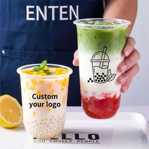 Vaso de Plástico Sellable de 95 mm con Logotipo Personalizado a Precio de Fábrica, Forma de U, Marca Huitianchen, para Té de Burbujas Boba, Jugo de Frutas - Product Image 1