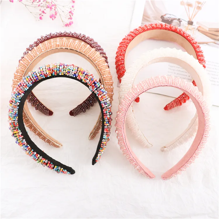 Yifan Rhinestone Diamond Headbands Wholesale Crystal Hair Accessories Luxury Solid Color Bling Headbands For Women 2022