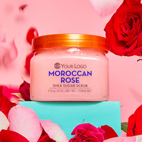 Logo personnalisé nouveauté pêche pastèque beurre de karité gommage exfoliant pour le corps à la rose et au sucre blanchissant pour la peau