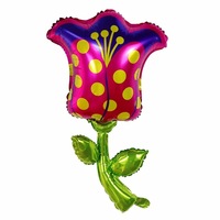 Balon logam bunga mawar bentuk Hari Valentine, dekorasi tema perayaan pernikahan liburan Hari Ibu