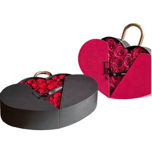 ABCO caja de ramo en forma de corazón arreglo de flores luz personalizada lujo textura especial regalo de cumpleaños del Día de San Valentín - Product Image 5