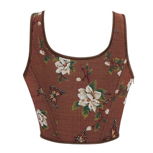 เสื้อกั๊กคอร์เซ็ทวิคตอเรียสีน้ำตาลวินเทจสำหรับผู้หญิงเสื้อรัดทรงแบบมีซิปด้านหน้าเสื้อเกาะอกเสื้อปาร์ตี้สไตล์โกธิคเซ็กซี่ระบายอากาศได้ - Product Image 4