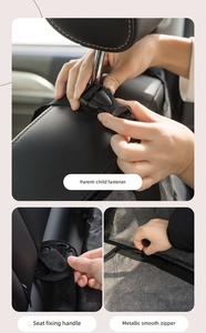 Housse <span class=keywords><strong>de</strong></span> siège <span class=keywords><strong>de</strong></span> <span class=keywords><strong>voiture</strong></span> <span class=keywords><strong>de</strong></span> luxe imperméable à carreaux détachable <span class=keywords><strong>pour</strong></span> chiens et chats, avec deux poches séparées et laisse <span class=keywords><strong>de</strong></span> sécurité en maille - Product Image 5