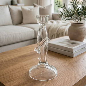 Support de bougie conique en verre transparent fait main, résistant à la chaleur, vide, pour la décoration de la maison, des mariages et des hôtels - Product Image 1