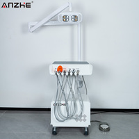 Unidad Dental Portátil con Lámpara LED, Unidad Dental Móvil con Lámpara LED y Compresor de Aire Silencioso Integrado para Clínica
