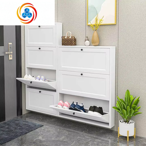 Mueble Zapatero Moderno y Duradero de Madera Maciza Extensible para Sala de Estar, con 2/3/4 Cajones Abatibles para Entrada, Estante Independiente - Product Image 6