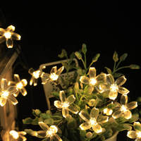 Guirlandes lumineuses solaires LED en plastique, fleurs de cerisier, fleurs féériques, IP65, étanches, pour Noël, mariage, chambre à coucher, jardin extérieur