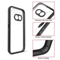 Couverture arrière PC transparente pour rien téléphone 2A coque rigide transparente pour rien CMF téléphone 1 Plus couverture de pare-chocs en TPU noir pour un Plus