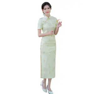 Suzhou yaz uzun elbiseler kadınlar için 2024 yeni yaz vintage dantel nakış