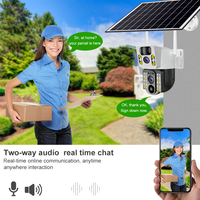 Caméra IP WiFi à double objectif 6MP, alimentée par énergie solaire, système de caméra de sécurité extérieure pour la maison