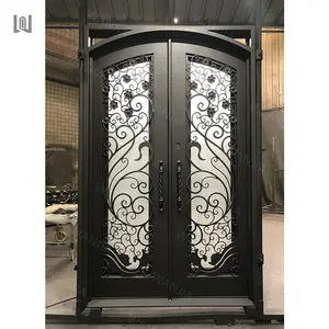 Top Rated Suppliers Front Entry Custom Doors OEM Iron Front Entry French Doors Wrought Iron French Doors