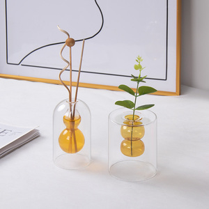 Nouveau Vase en Verre Créatif Minimaliste à Double Couche en Forme de Gourde à Trois Boules pour Décoration d'Intérieur et Culture Hydroponique - Product Image 2