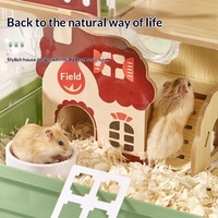 Cage à hamster à double couche, maison spéciale pour ours en soie dorée, ventilation et perméabilité à l'air, aménagement paysager complet pour animaux de compagnie