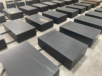 Table basse de luxe norvégienne en marbre naturel Nero Marquina pour le salon