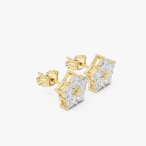 Pendientes de Diamantes Pentagonales de Alta Calidad para Mujer con Acabado Brillante para Bodas y Compromisos en Venta - Product Image 3