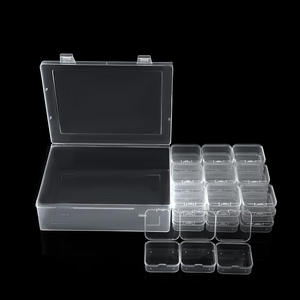 Caja de almacenamiento de plástico transparente con 30 compartimentos, estuche organizador de gran capacidad para cuentas y piezas pequeñas, forma rectangular - Product Image 1