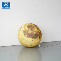 Modèle de planète lunaire gonflable jaune personnalisé pour la décoration publicitaire d'événements extérieurs sur le thème spatial
