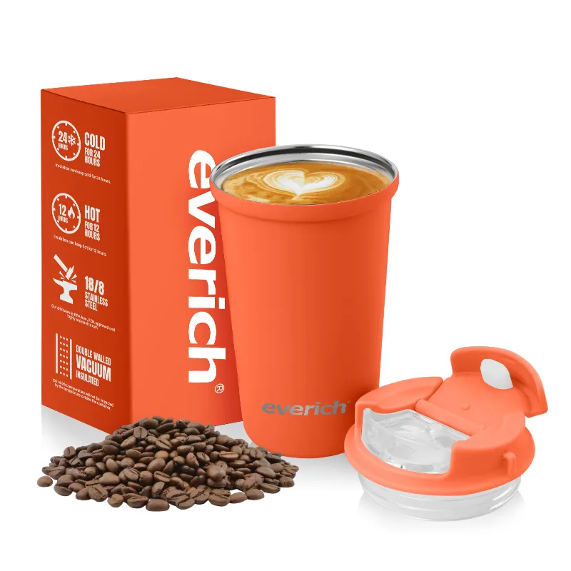 Everich vente en gros nouveau design OEM article 12oz eau tasse à café en acier inoxydable gobelet pour la vente en gros