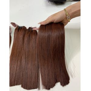 Paquetes de Cabello Humano Vietnamita Liso Marrón al Por Mayor a Precio de Fábrica y Cierre, Puntas Gruesas, Sin Enredos ni Caída - Product Image 6