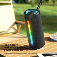 Yeni Silindirik BT Kablosuz Hoparlör Dış Mekan Su Geçirmez Taşınabilir Ağır Bas Subwoofer RGB Işıklı Ses Sistemi