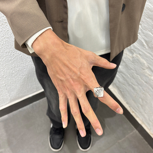 VAF 혁신적인 디자인 가디언 나이트 헬멧 반지 세트 이중 스테인리스 스틸 반지 (움직이는 부품 포함) 리터헬름-링 - Product Image 5