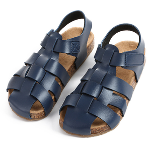 Sandalias de Playa de Cuero Azul con Cordones Planos para Niños y Niñas, Estilo Veraniego - Product Image 2