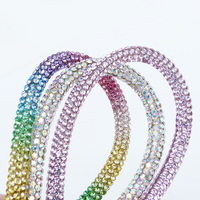 Corde en cuir PU tissé, porte-clés de voiture incrusté de diamants, corde tressée, accessoires de sac simples, porte-clés avec strass