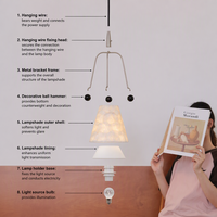 Lampe suspendue moderne en tissu finition cuivre, luminaire suspendu E27 pour salon, café, chambre à coucher