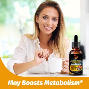 Gouttes liquides OEM ODM de poivre, curcuma, vitamines K2+D3 et de Cayenne pour stimuler le métabolisme, complément d'aubépine en gouttes liquides - Product Image 3