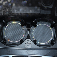 Xingyue XY-BD001 2,75 Zoll Harz-Silikon Bling Glitzer Strass Kristall Rutschfeste Auto-Getränkeuntersetzer Wasserbecher-Untersetzer Interieur-Sets