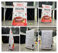 Sacs publicitaires gonflables personnalisés en tissu Oxford pour emballages de chips et de snacks sucrés, idéaux pour la promotion